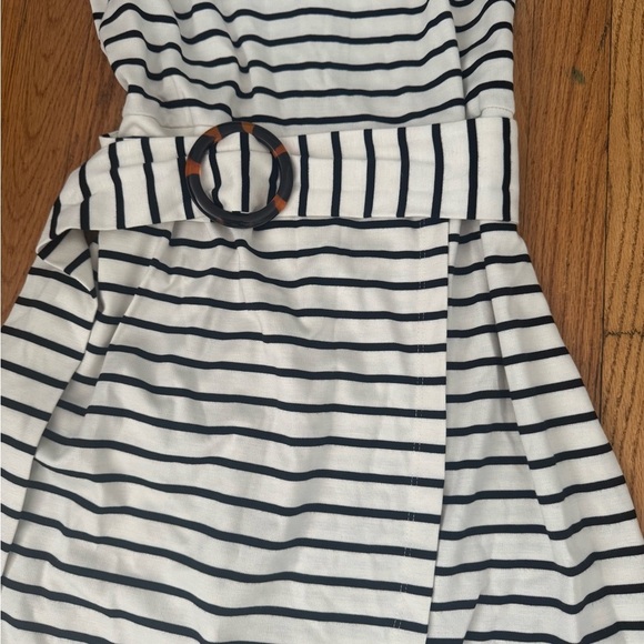Striped Tortoiseshell Print Belted Wrap Dress Loft sz 4 - Picture 11 of 12